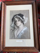 Edwardian oak framed portrait
