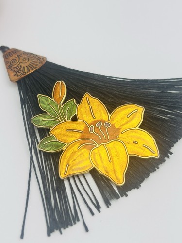 Vintage enamel daffodil brooch - vintage,
