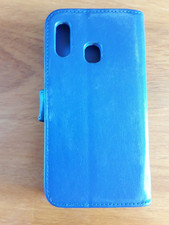 For Samsung Galaxy A20e SM-A202F Blue Leather Wallet Phone Case Cover