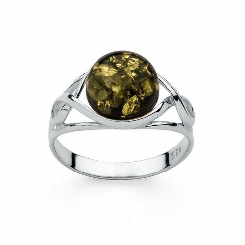 Silver and round - , amber