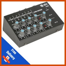 QTX LM82 4ch Stereo Mini Mixer Line Level Studio Karaoke DJ Recording MixingDesk