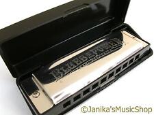 Professional swan blues power harmonica+case harp A tuned 10 hole 3 octaves