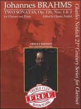 Brahms Two Sonatas Op 120 Clarinet Music Book plus Key Signature Bookmark