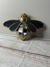 Gold Mirror Bee Wall Art Funky Statement Piece Home Decor