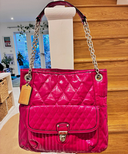 Coach pink patent - patent, quilted