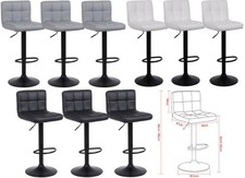 Set of 3 Barstools Faux Leather Kitchen Breakfast Bar Black White Grey Casablanc