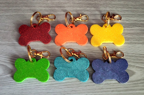 Handmade resin sparkly dog