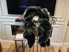 ladies black and grey fur