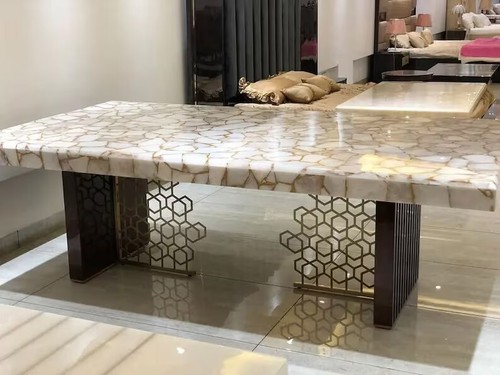 White agate crystal dining - crystal,