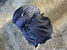 HALFORDS navy blue mummy sleeping bag single