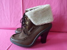 New 'Atmosphere / Primark' Brown / Fleece Turnover Ankle Boots UK 3 EUR 36