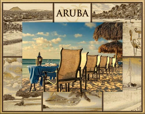 Aruba montage laser engraved - aruba,
