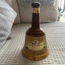 Scotch Whisky Bell Shaped Empty Bottle 75.7cl Vintage 80s Bell & Sons Old Bar