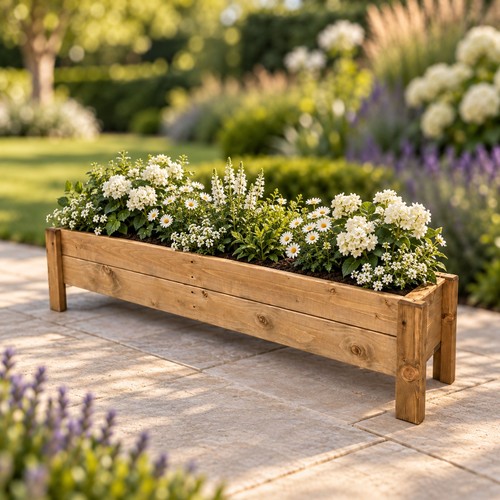 Wooden garden planter troughs - planter,
