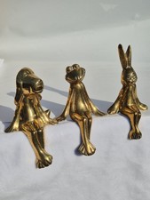 Vintage Brass Dog Frog Rabbit