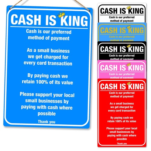 Metal wall sign cash - -, king