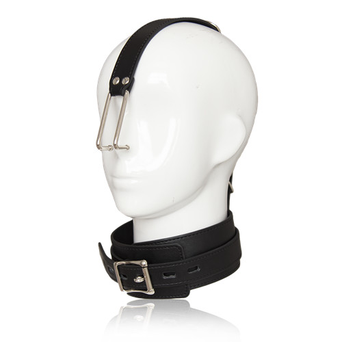 Leather neck collar slave - pu,