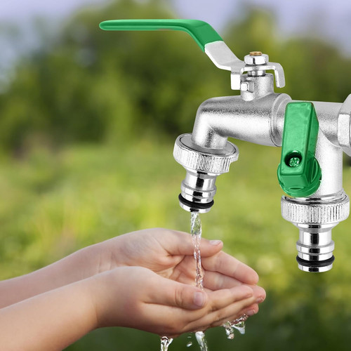 Double garden tap with 2 - garden,