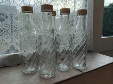 Set Of 5 Vintage Soda Stream Bottles With Lids