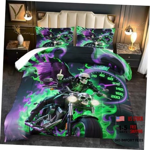 Goth skull comforter set - goth,