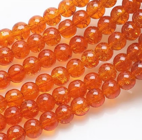 Crackle glass round beads - glass,