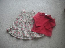 BABY GIRLS ZARA PINAFORE DRESS AND TOP AGE 6-9 GUC