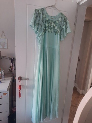 Mint green embroidered maxi - embroidered,