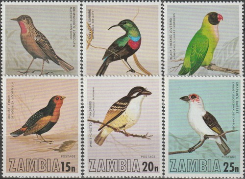 Zambia birds 1977 mnh euro - zambia, mnh-11