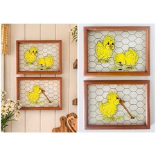 Set of Vintage Reverse Glass