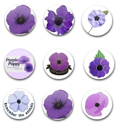 25mm poppy purple - purple, button