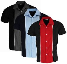 Men's Bowling Shirt Red Blue