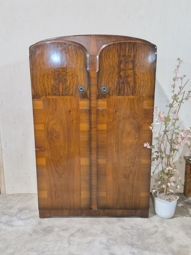Vintage walnut double wardrobe - walnut,