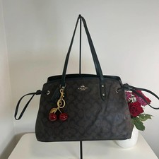 Vintage Y2K Coach Signature Drawstring Brown Carryall Shoulder Bag