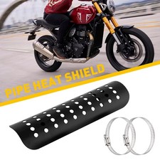 Black Motorcycle Exhaust Muffler Pipe Heat Shield Cover Guard For Honda Yamaha