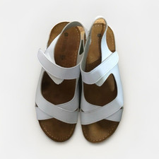 Pavers White Leather Strappy