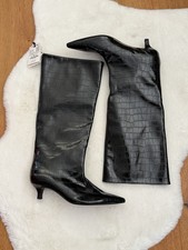 Zara Black Kitten Heel Boots