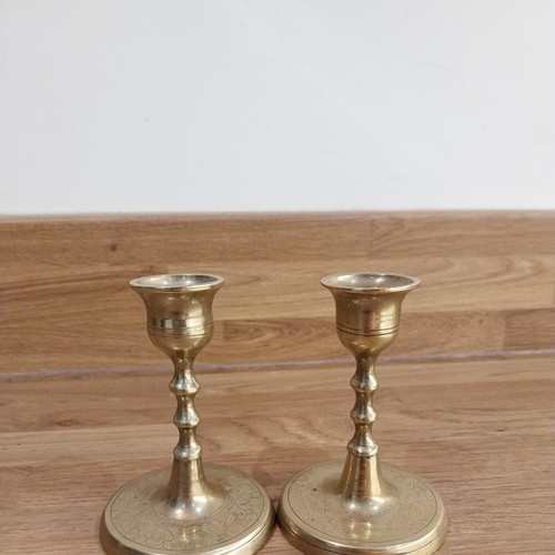Pair brass candle - pair,