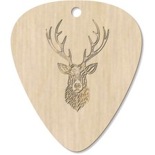 7 x 'Magestic Stag Head' Guitar Picks / Pendants (GP00030097)