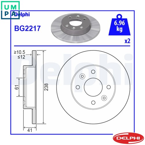 Brake disc bg2217 - 2x,