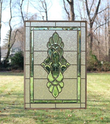 Stained glass panel - , green