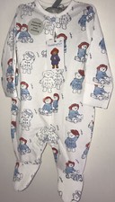 3-6 Months~ Cream Cotton Paddington Bear Sleepsuit ~ Integrel Mitts