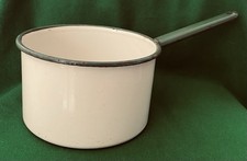 Vintage Enamel Saucepan, 7 Inch Diameter.