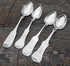 (4) Antique Coin Silver Spoons