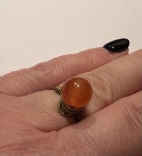 Gold-toned Ring With Carnelian