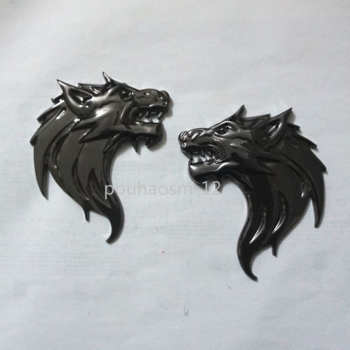 Pair glossy black wolf - pair,