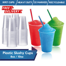 Plastic Slushy Cups With Lids 8oz 10oz Disposable / Reusable Smoothie Cups