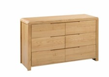 Oak 6 Drawer Wide Chest W120cm