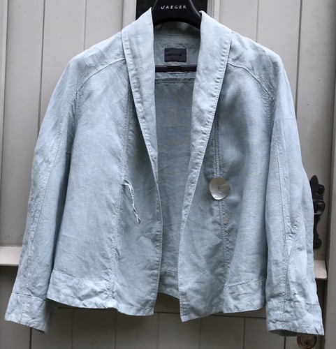 Oska green linen jacket size - linen,