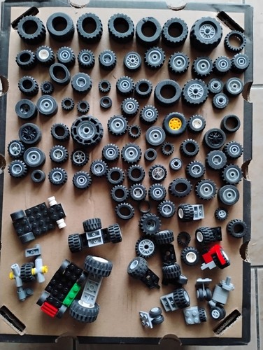 Lego wheels tyres axles - lego, ,