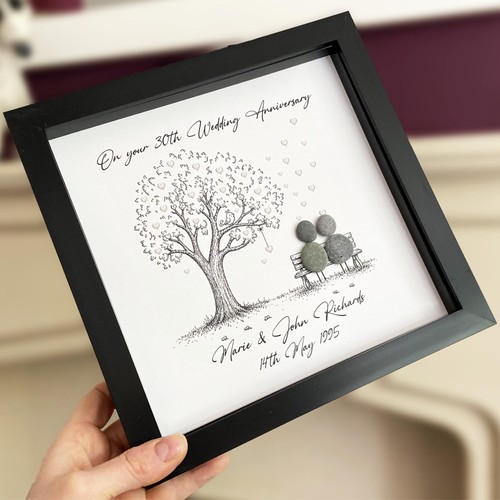 Personalised pebble art 30th - pebble,
